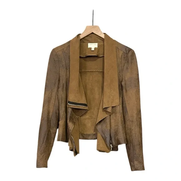 Silence + Noise Urban Outfitters Vegan Faux Leather Distressed Moto Jacket Small - Picture 5 of 9
